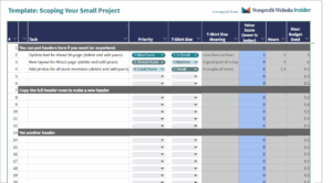 Screenshot of the Task Management spreadsheet